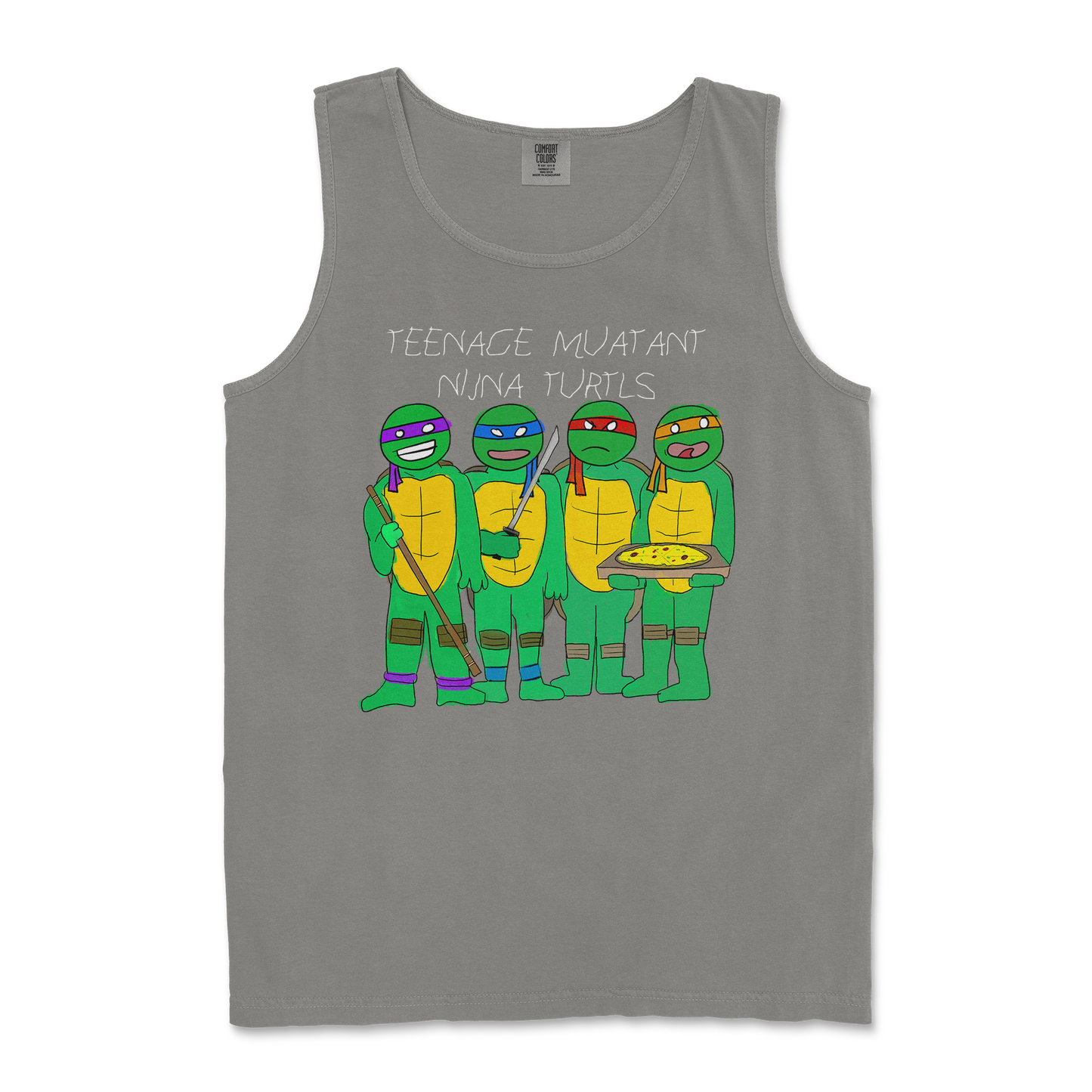 Comfort Colors Tank Top Ninja Turtles in Grey