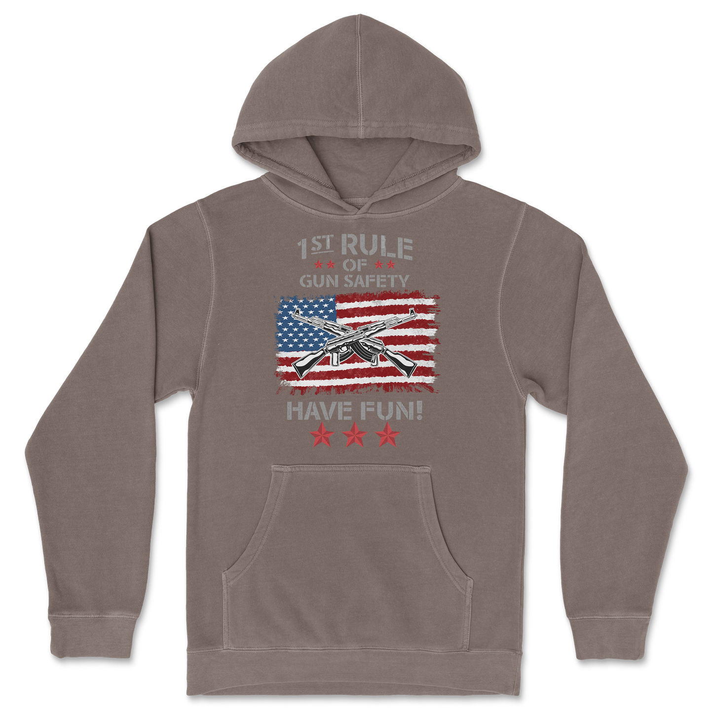 Independent Clothing Co. Hoodie 1st Rule of Gun Safety in Clay