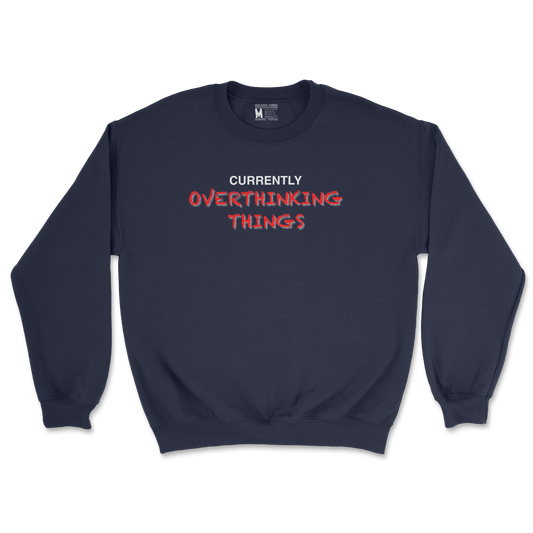 Gildan SoftStyle Crew Neck For Our Lil Overthinker in Navy