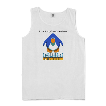 Comfort Colors Tank Top Club Penguin Husband  in White