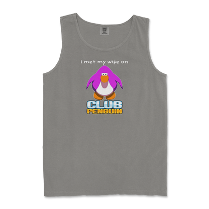 Comfort Colors Tank Top Club Penguin Wife  in Grey