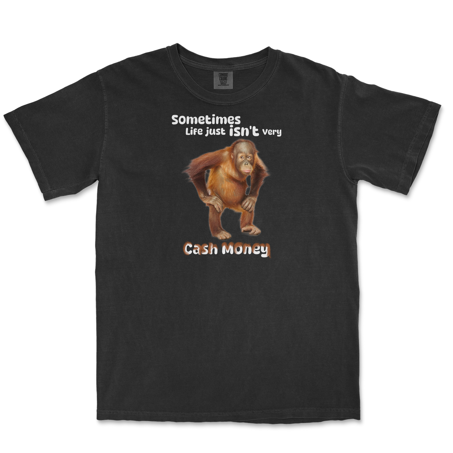 Comfort Colors T-Shirt Cash Money Monkey  in Black