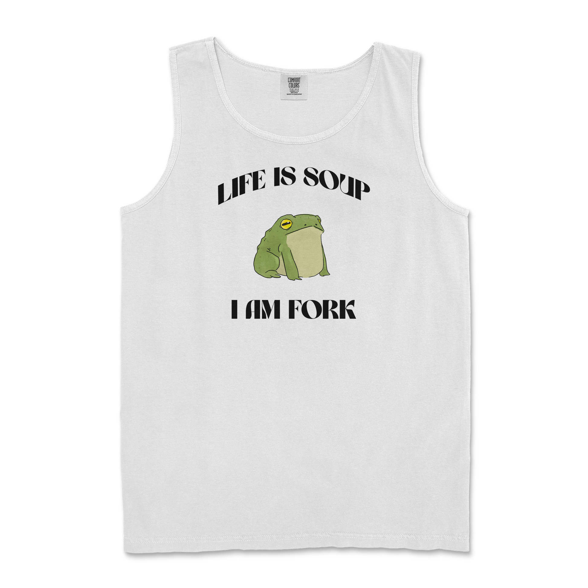 Comfort Colors Tank Top I Am Fork  in White