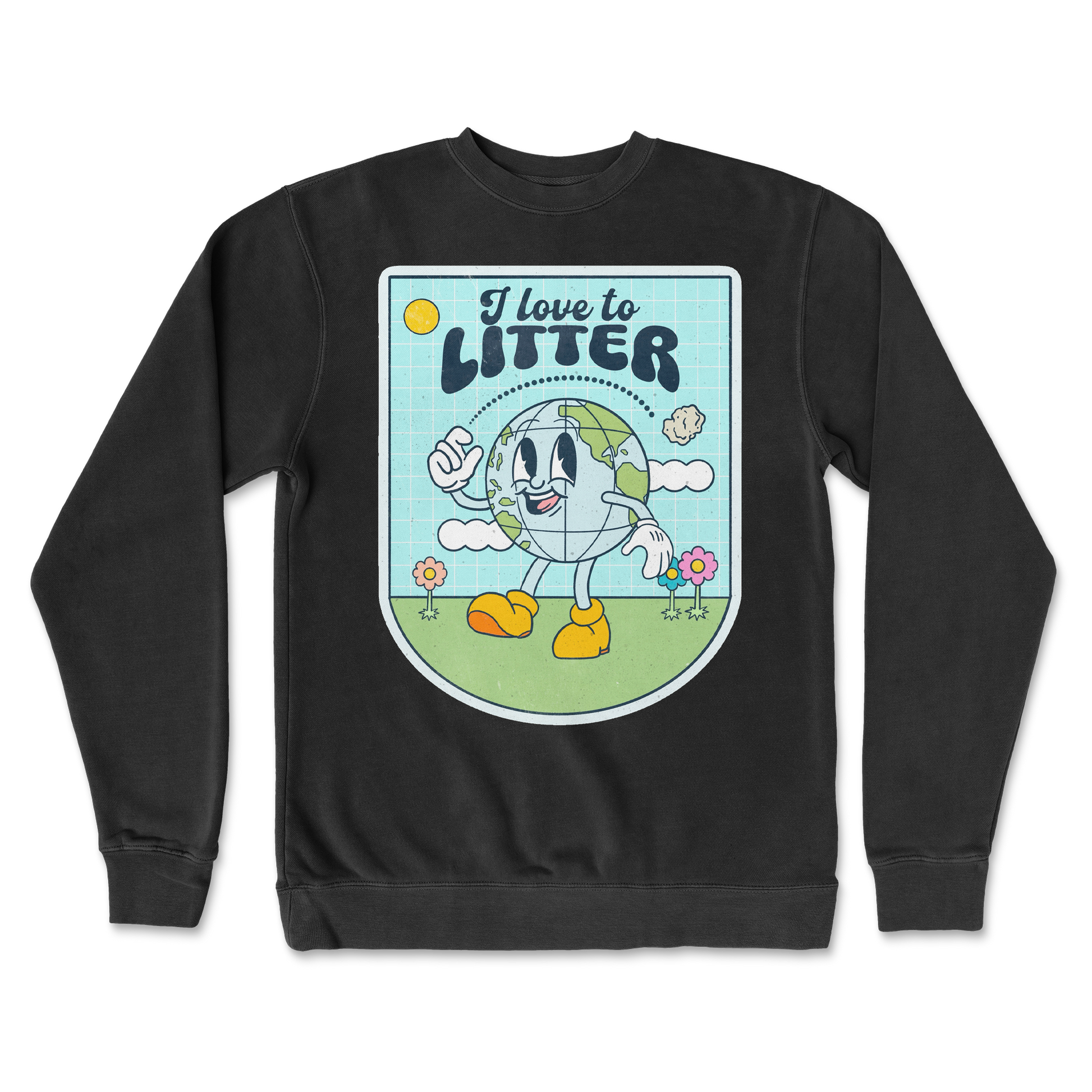 Independent Clothing Co. Crew Neck Earth Day in Black