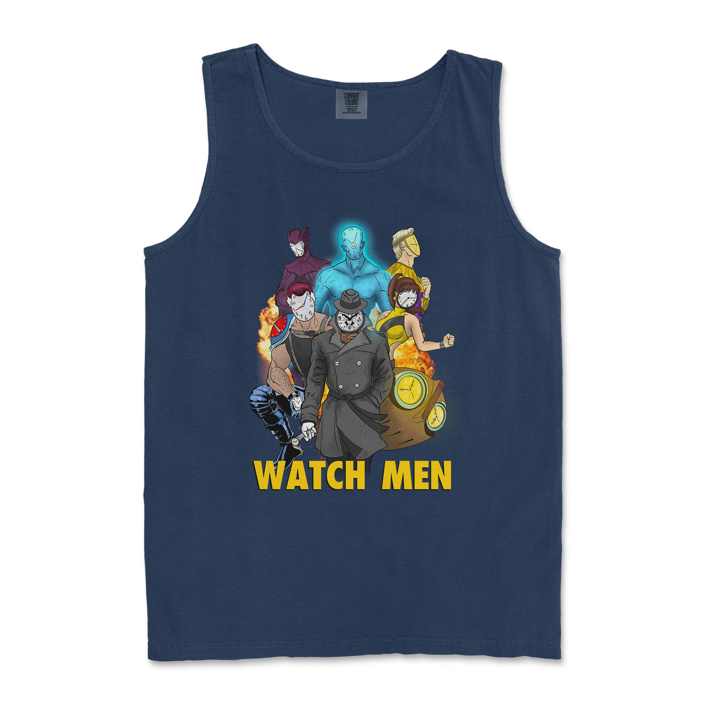 Comfort Colors Tank Top Watch Men in TrueNavy