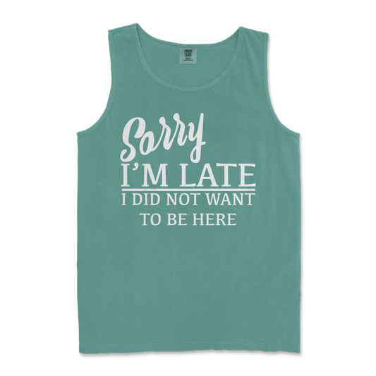 Comfort Colors Tank Top Late  in Light-Green