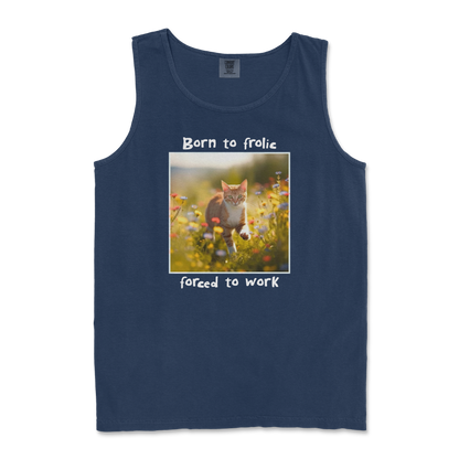 Comfort Colors Tank Top Born to Frolic  in True-Navy