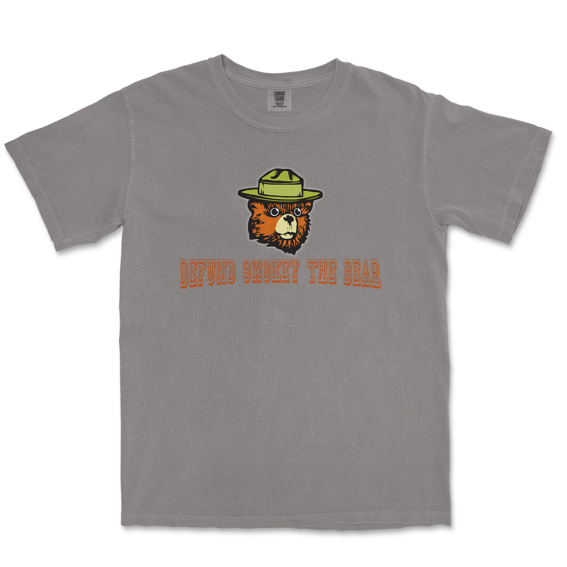 Comfort Colors T-Shirt Defund Smokey Bear in Grey