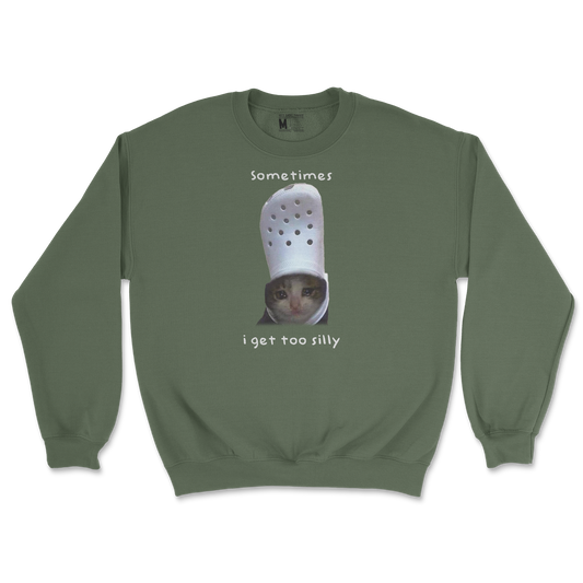 Gildan SoftStyle Crew Neck Got Too Silly  in Military-Green