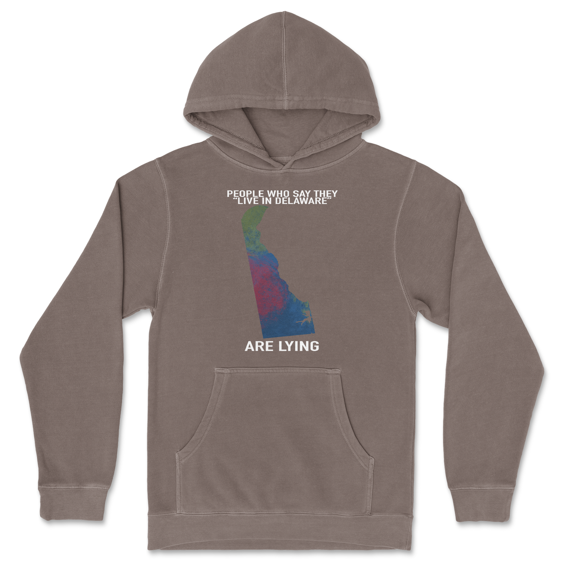 Independent Clothing Co. Hoodie Delaware Doesnt Exist in Clay