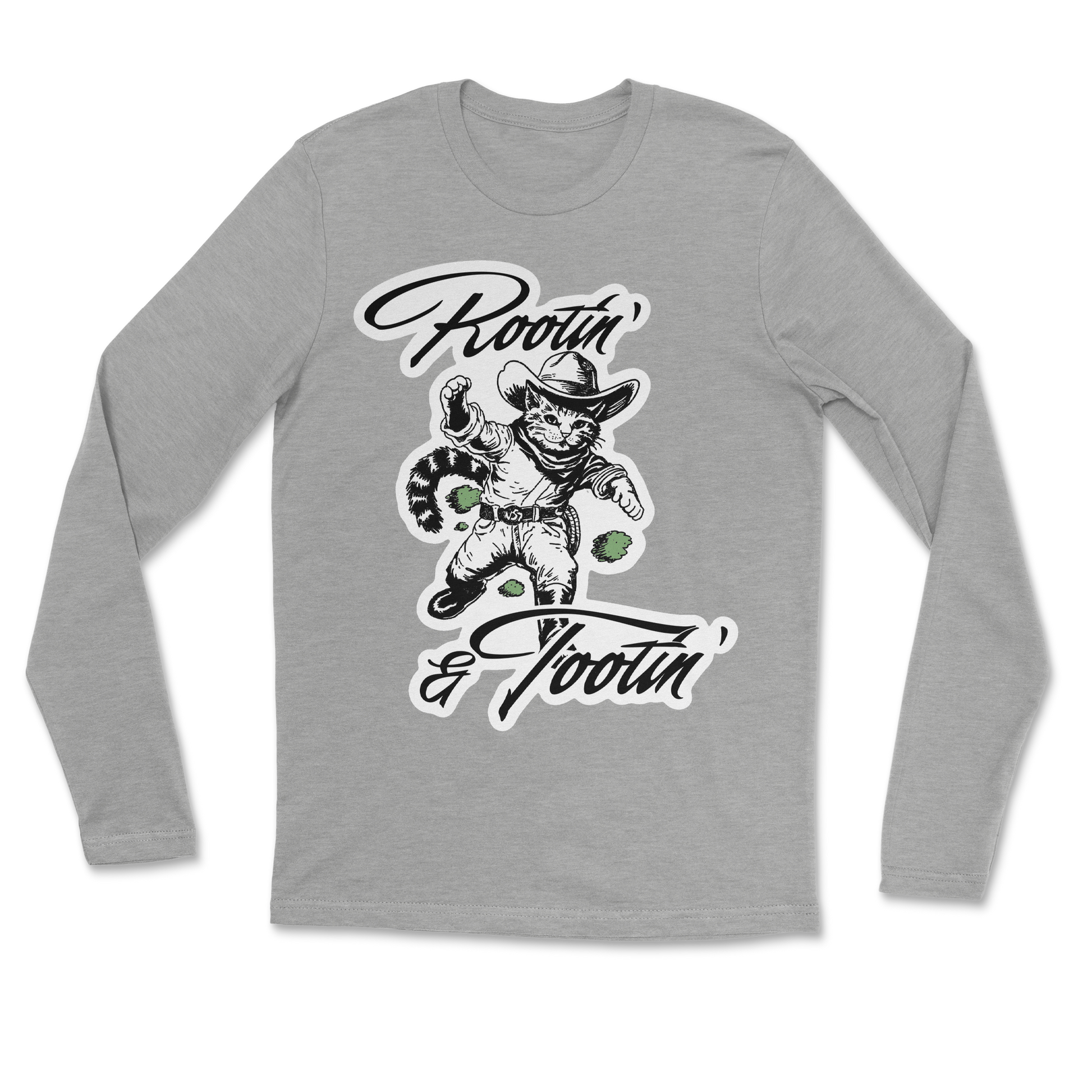 The Nice Shirt Long Sleeve Rootin Tootin  in Heather-Gray