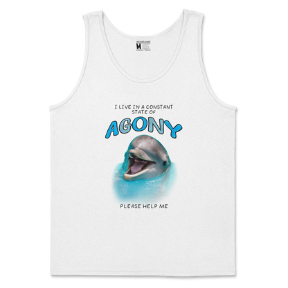 Gildan SoftStyle Tank Top Agony Dolphin in White