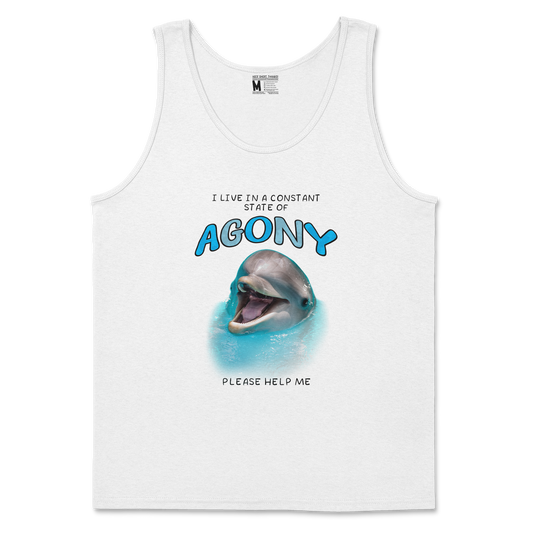 Gildan SoftStyle Tank Top Agony Dolphin in White