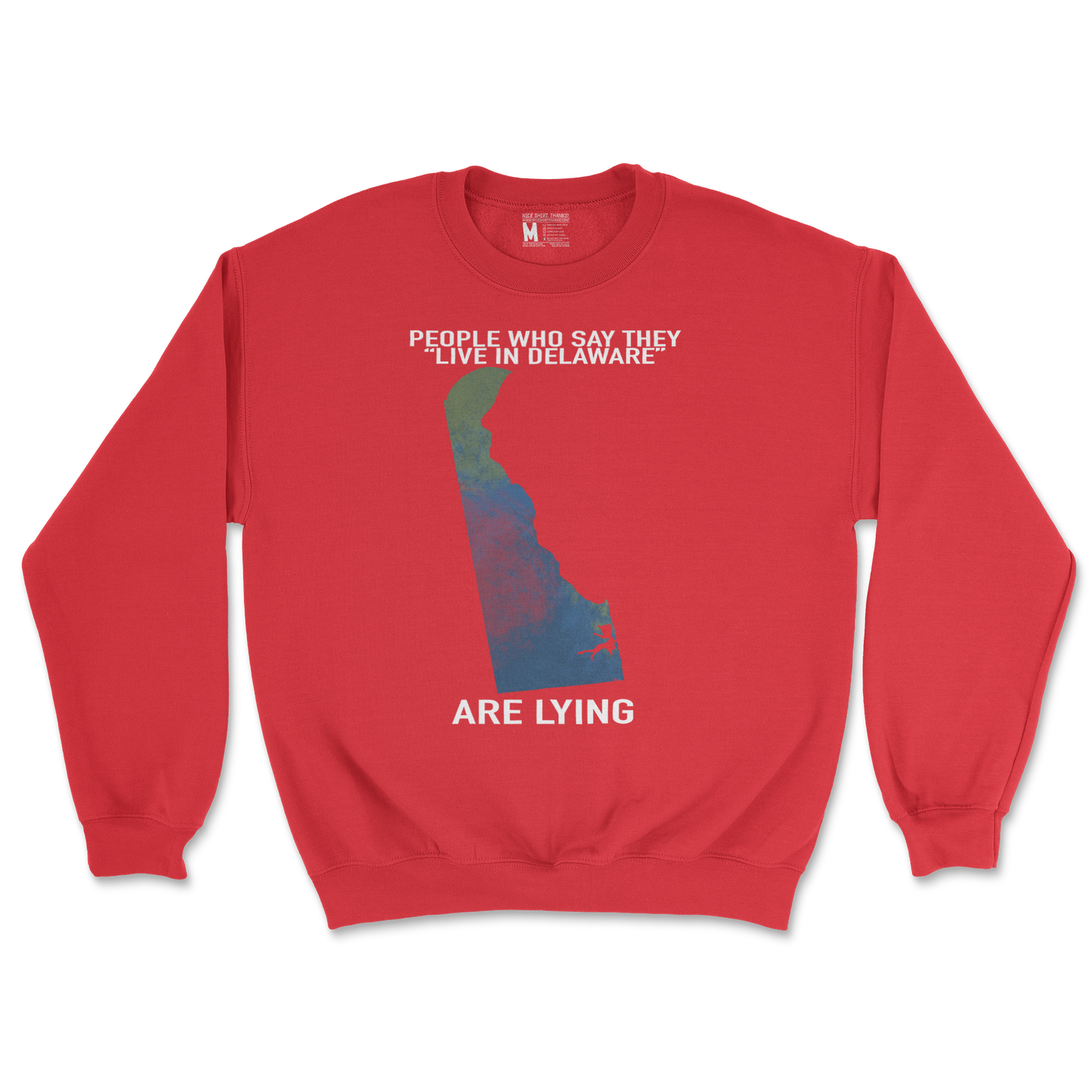 Gildan SoftStyle Crew Neck Delaware Doesnt Exist in Red