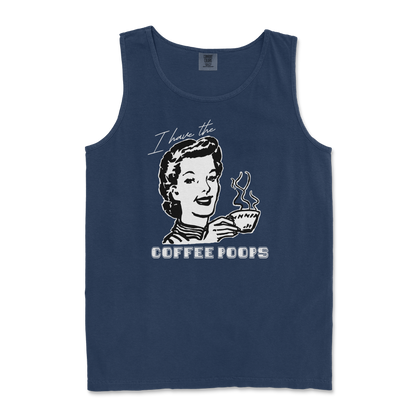 Comfort Colors Tank Top Coffee Poops  in True-Navy