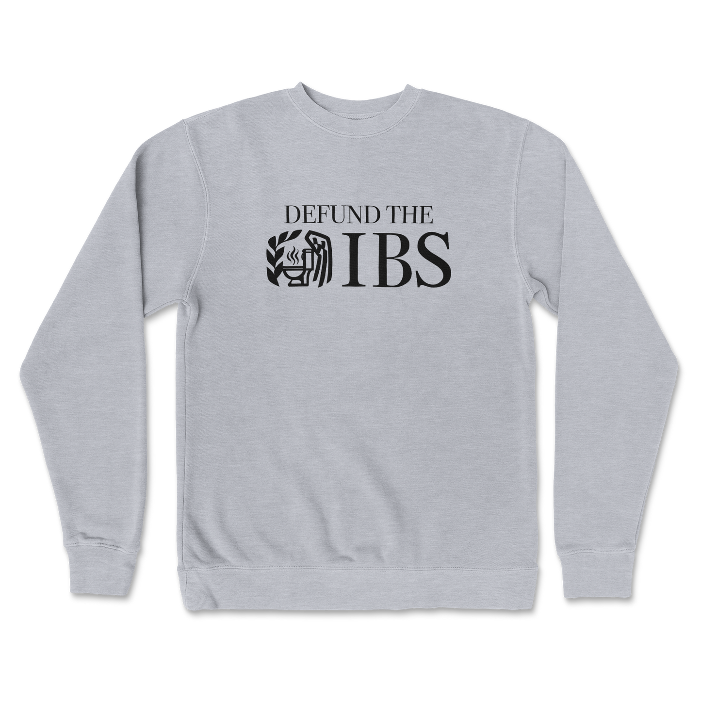 Independent Clothing Co. Crew Neck Defund The IBS in GreyHeather