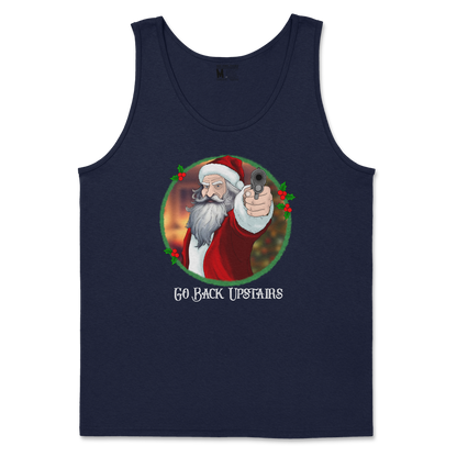 Gildan SoftStyle Tank Top Angry Santa  in Navy