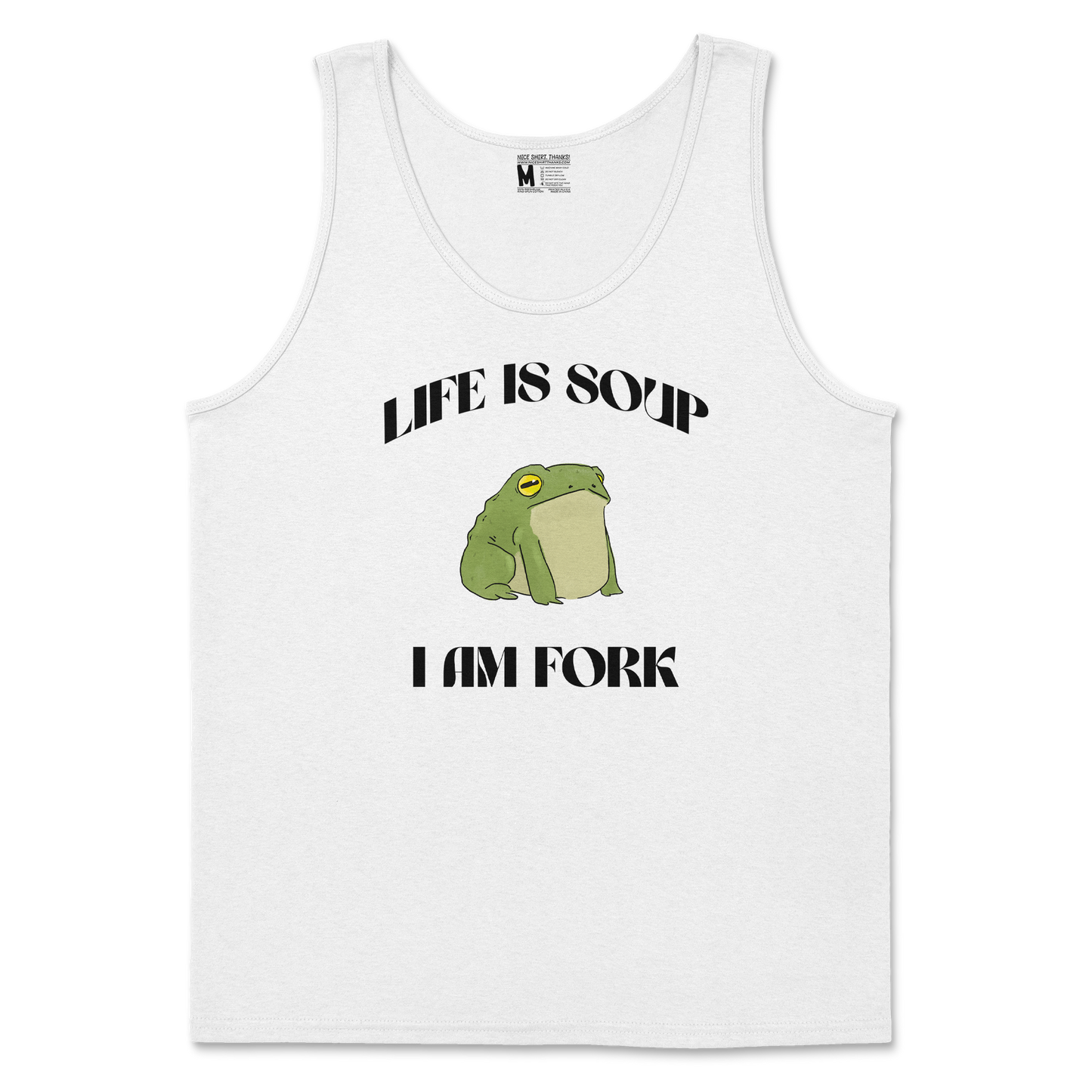 Gildan SoftStyle Tank Top I Am Fork  in White