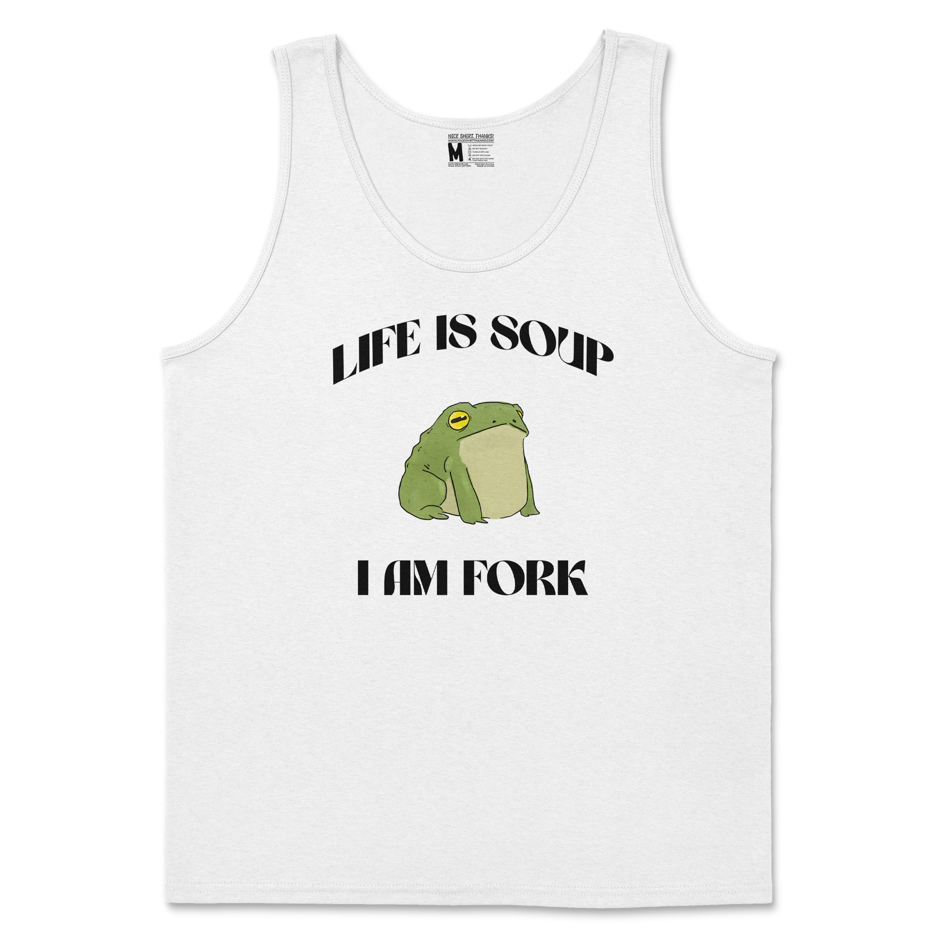 Gildan SoftStyle Tank Top I Am Fork  in White