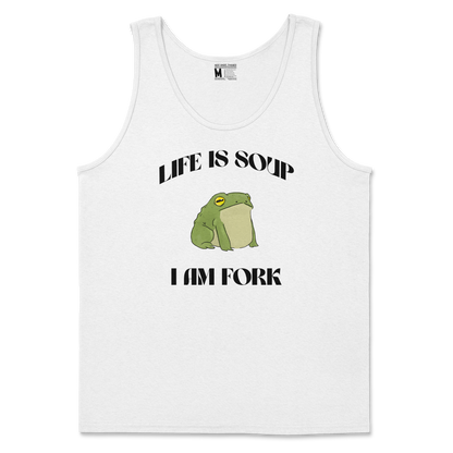 Gildan SoftStyle Tank Top I Am Fork  in White