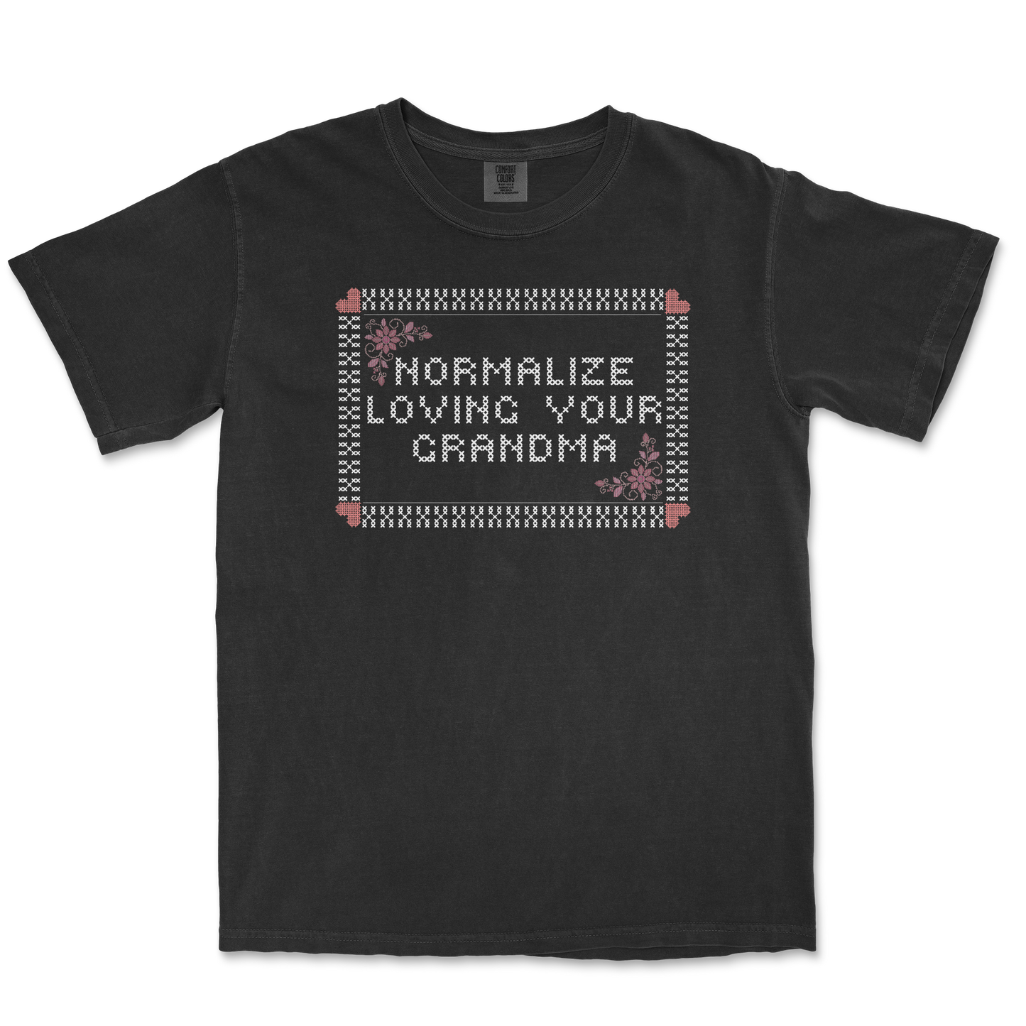 Comfort Colors T-Shirt Cross Stitch in Black