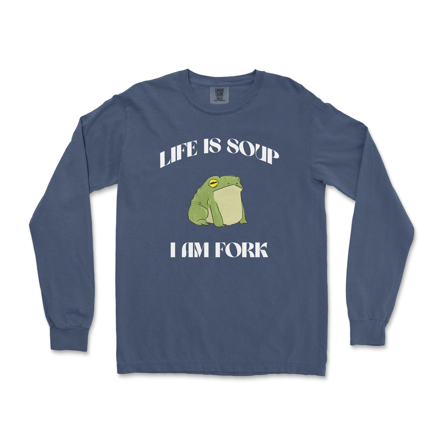 Comfort Colors Long Sleeve Life is Soup in Midnight