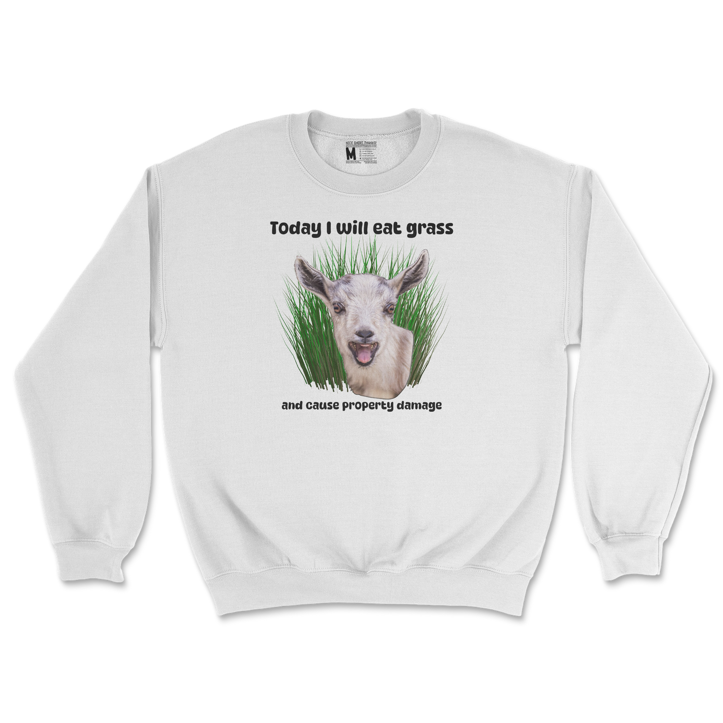 Gildan SoftStyle Crew Neck Crazy Goat  in White