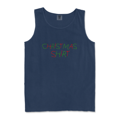 Comfort Colors Tank Top Christmas Shirt in True-Navy