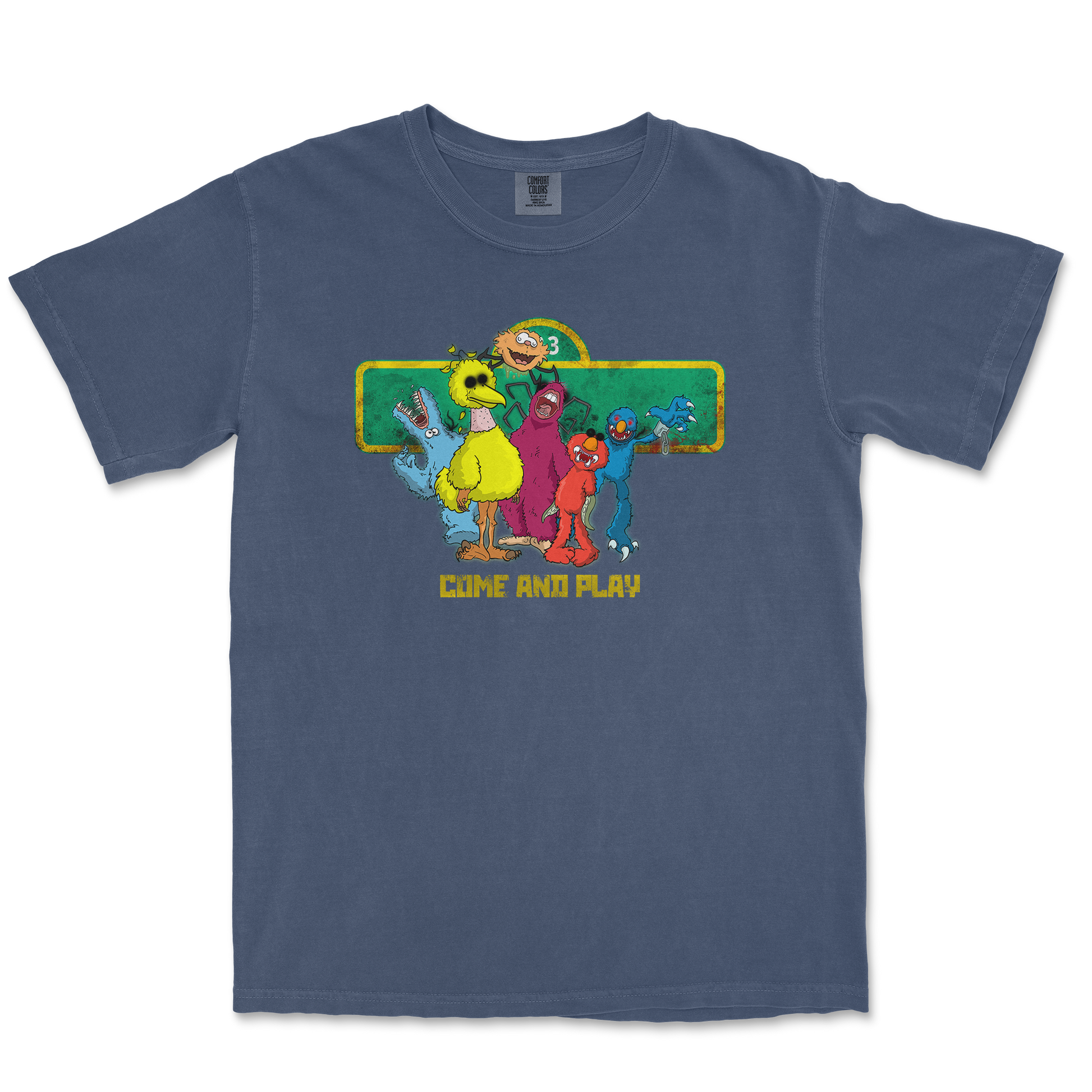 Comfort Colors T-Shirt Cursed Sesame Street in Midnight