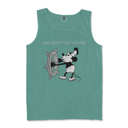 Comfort Colors Tank Top God Wont Let Me Die in LightGreen