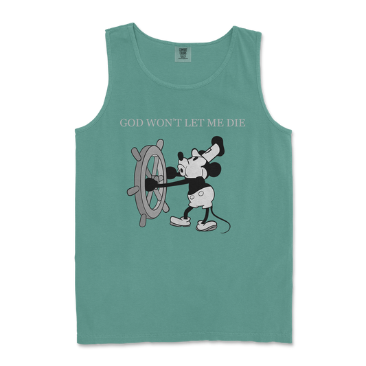 Comfort Colors Tank Top God Wont Let Me Die in LightGreen