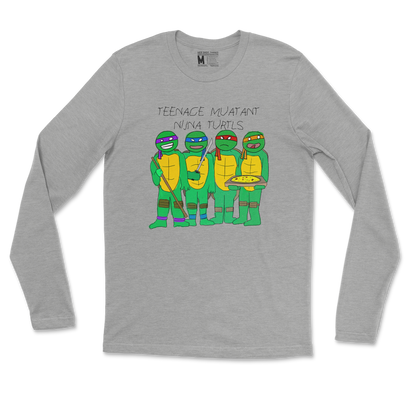 Gildan SoftStyle Long Sleeve Ninja Turtles in Sports Grey