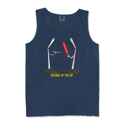 Comfort Colors Tank Top Straw Wars in TrueNavy