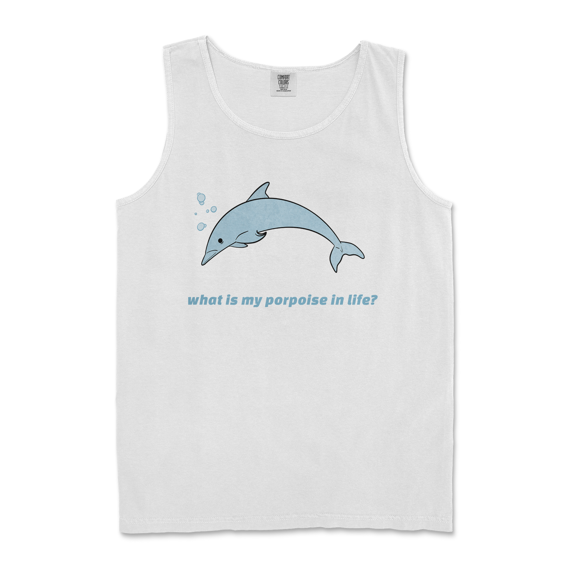 Comfort Colors Tank Top Porpoise in White