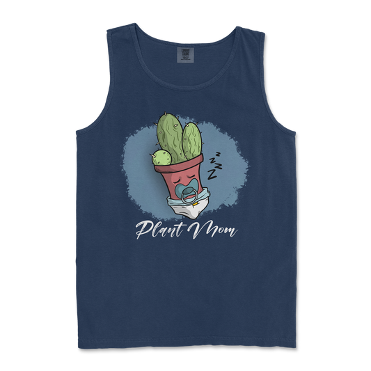 Comfort Colors Tank Top Plant Mom 2 in TrueNavy