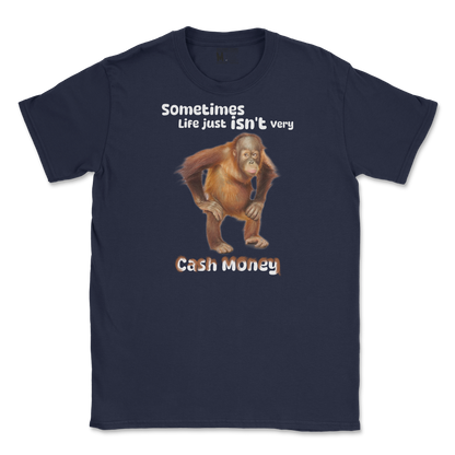 Gildan SoftStyle T-Shirt Cash Money Monkey  in Navy