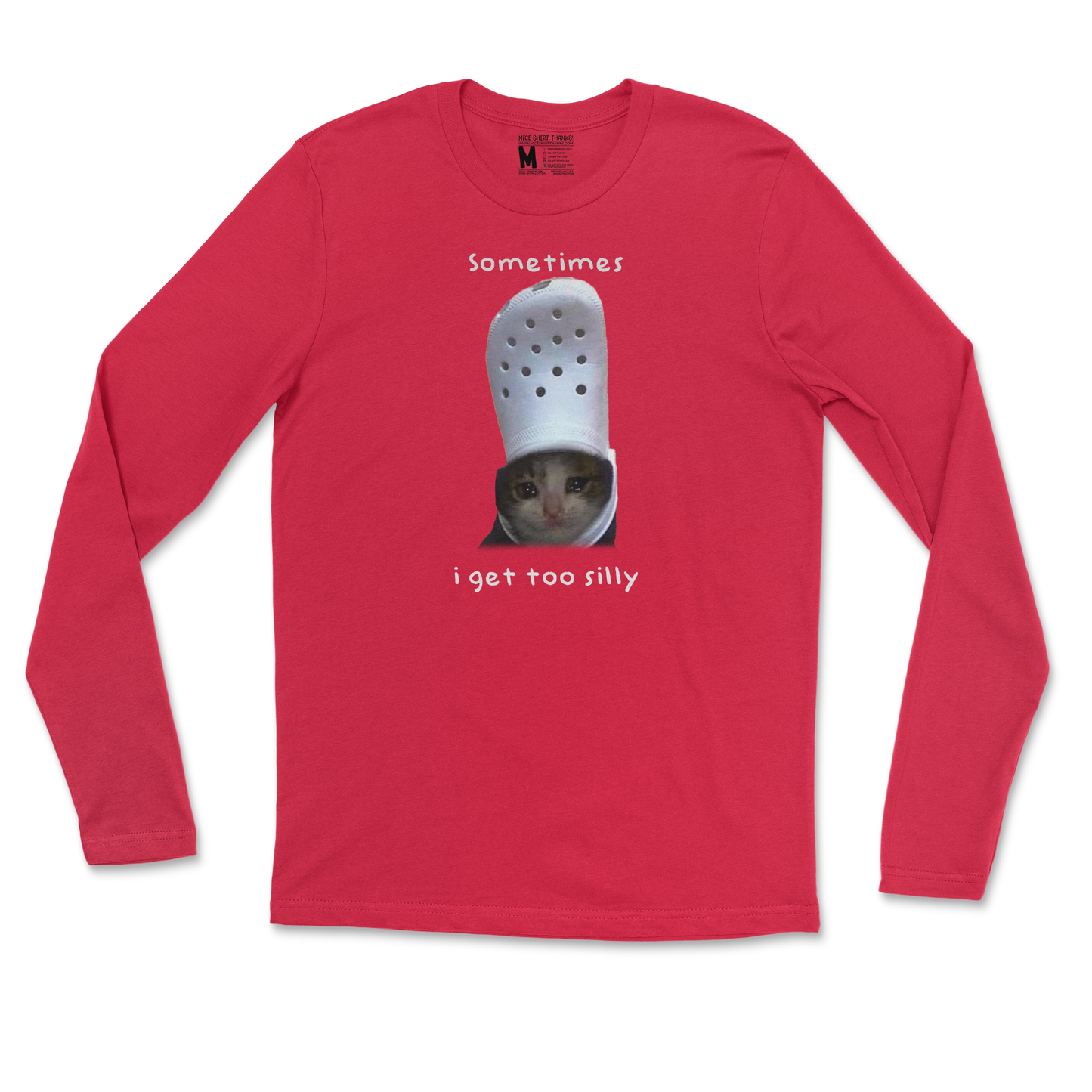 Gildan SoftStyle Long Sleeve Got Too Silly  in Red