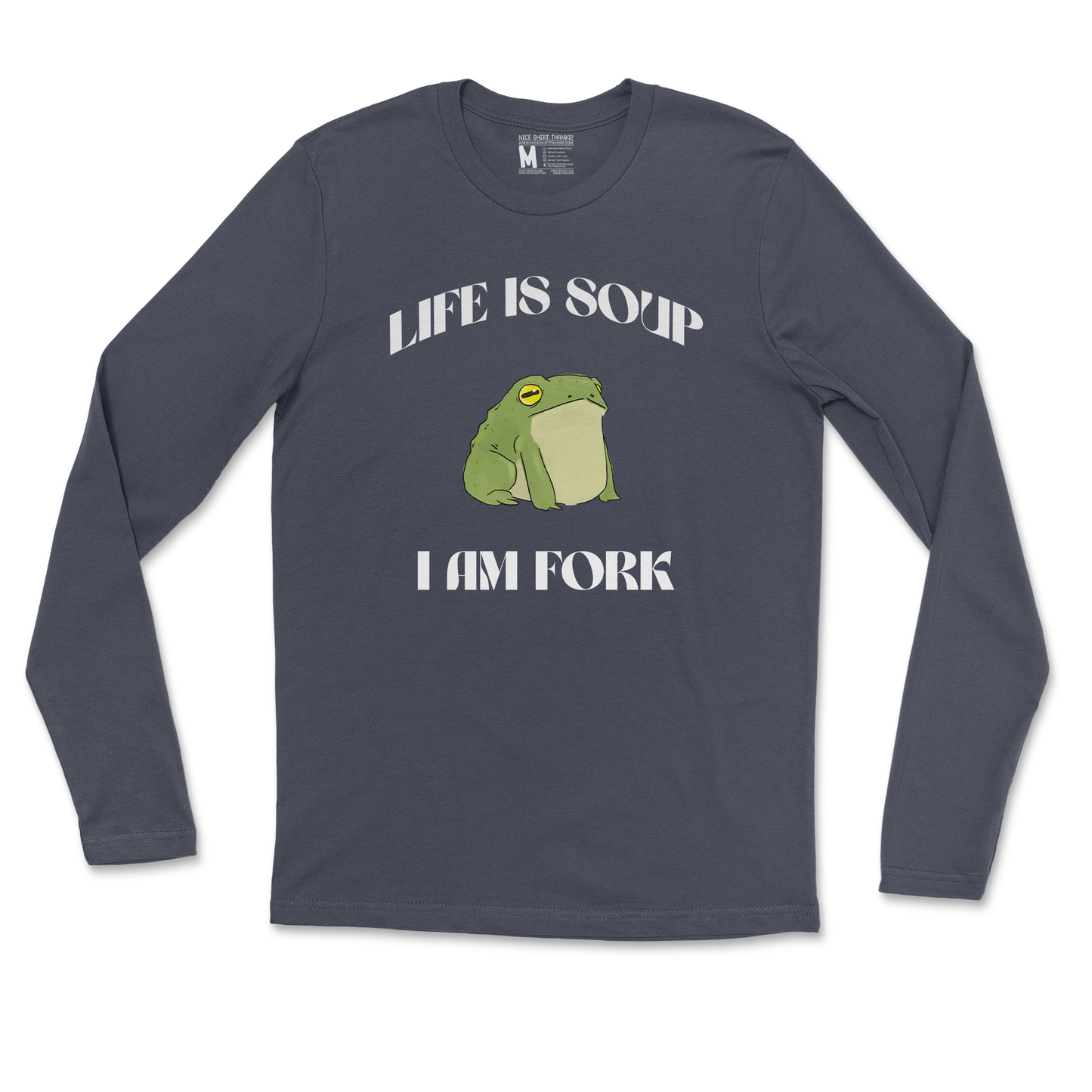 Gildan SoftStyle Long Sleeve Life is Soup in Navy