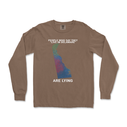 Comfort Colors Long Sleeve Delaware Doesnt Exist in Espresso