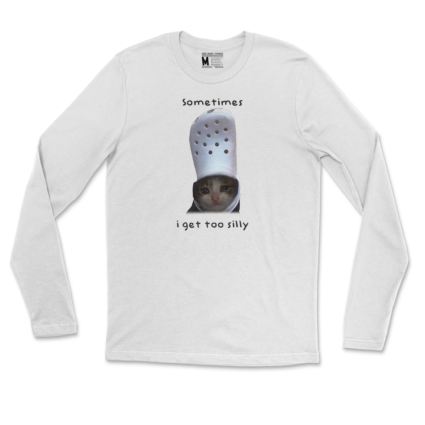 Gildan SoftStyle Long Sleeve Got Too Silly  in White