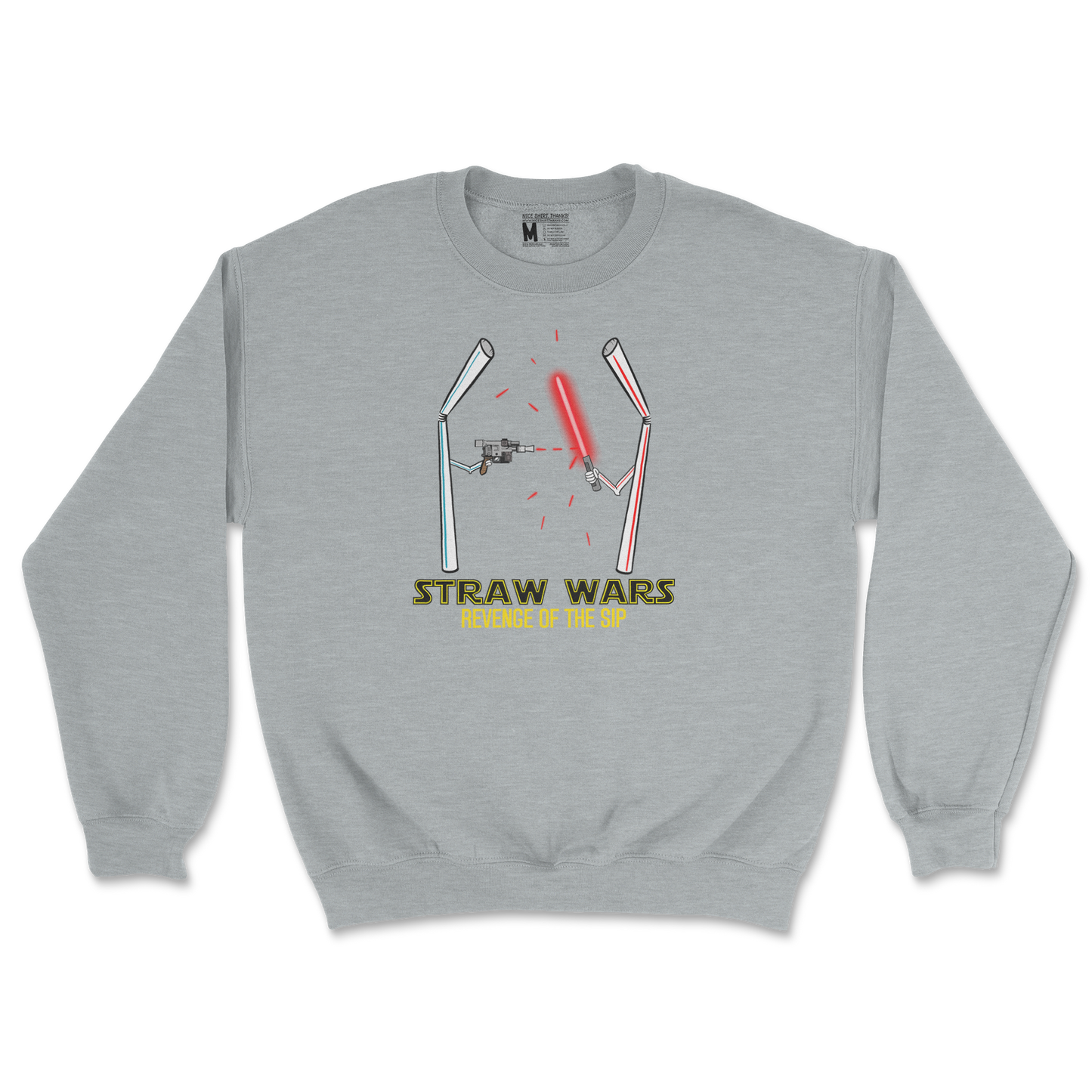 Gildan SoftStyle Crew Neck Straw Wars in Sports Grey