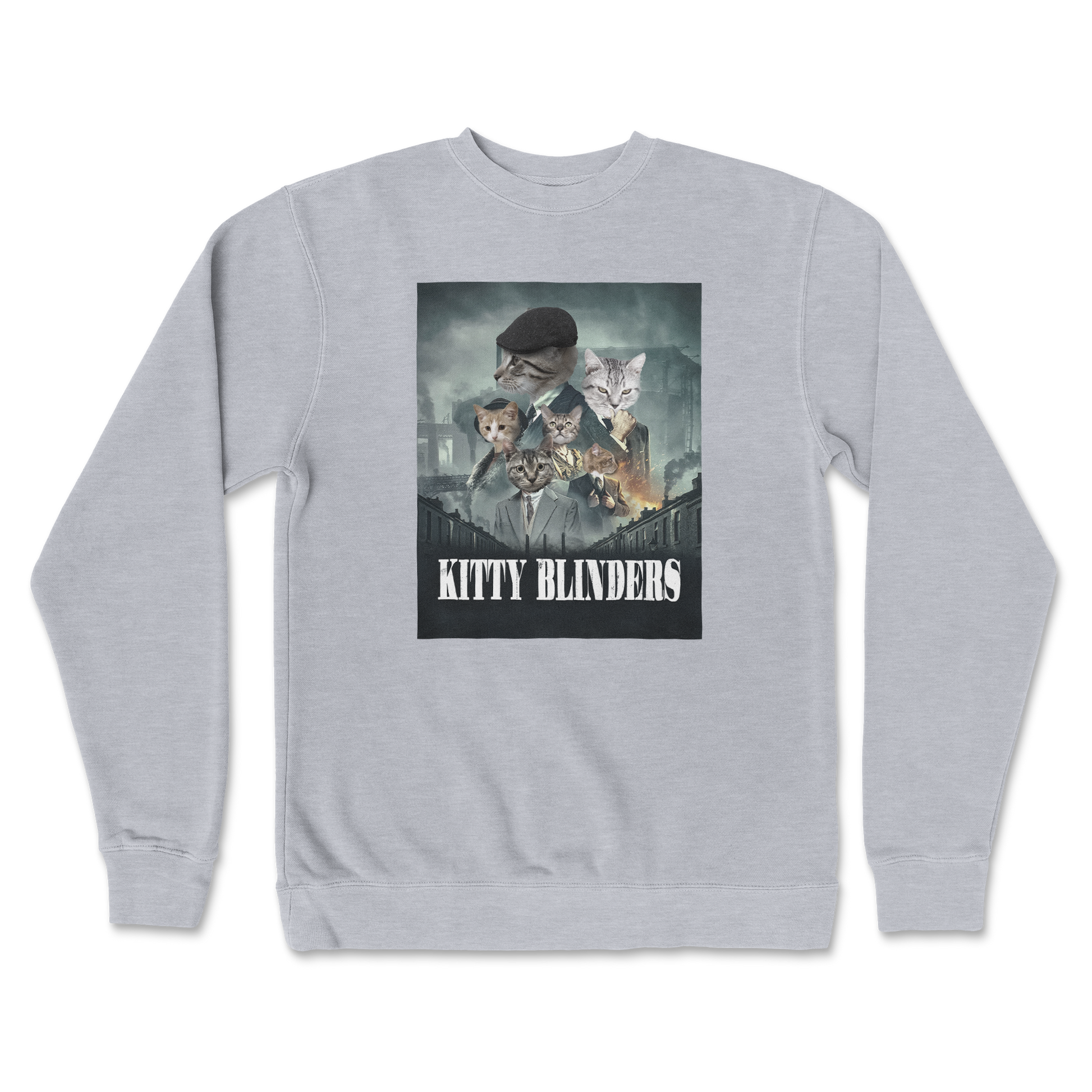 Independent Clothing Co. Crew Neck Kitty Blinders in GreyHeather