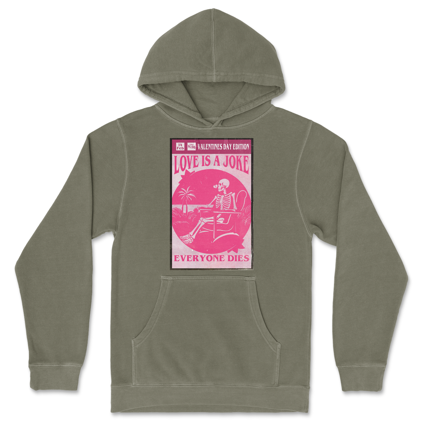 Independent Clothing Co. Hoodie Love Is A Joke in Olive