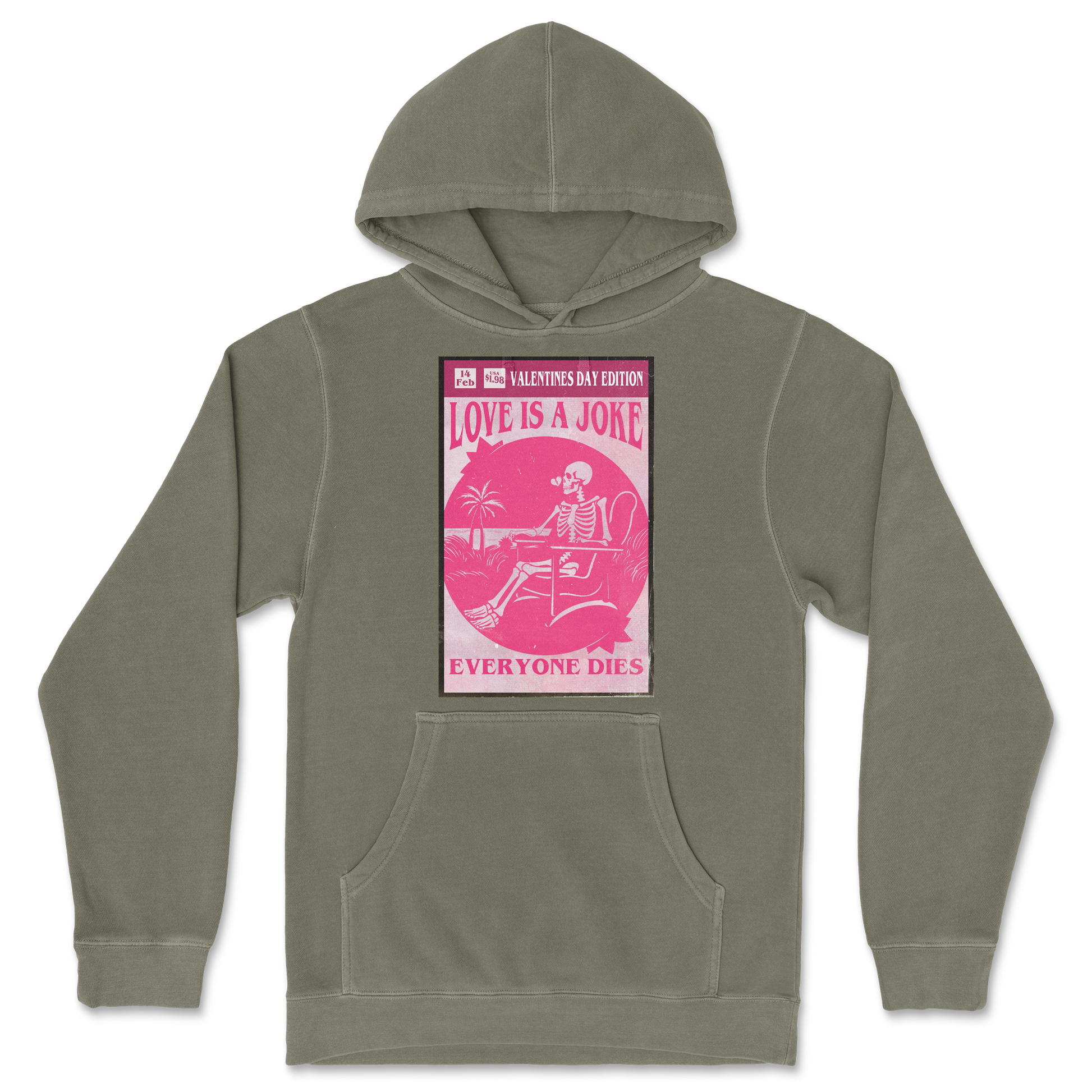 Independent Clothing Co. Hoodie Love Is A Joke in Olive