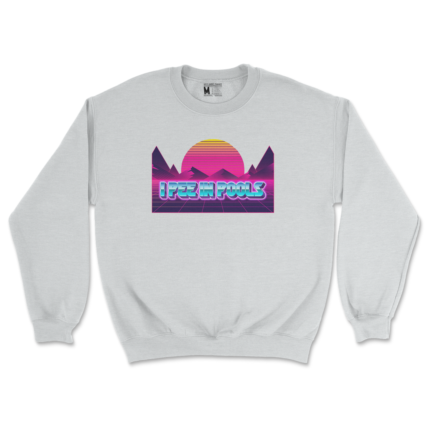 Gildan SoftStyle Crew Neck I Pee in Pools in Sports-Grey