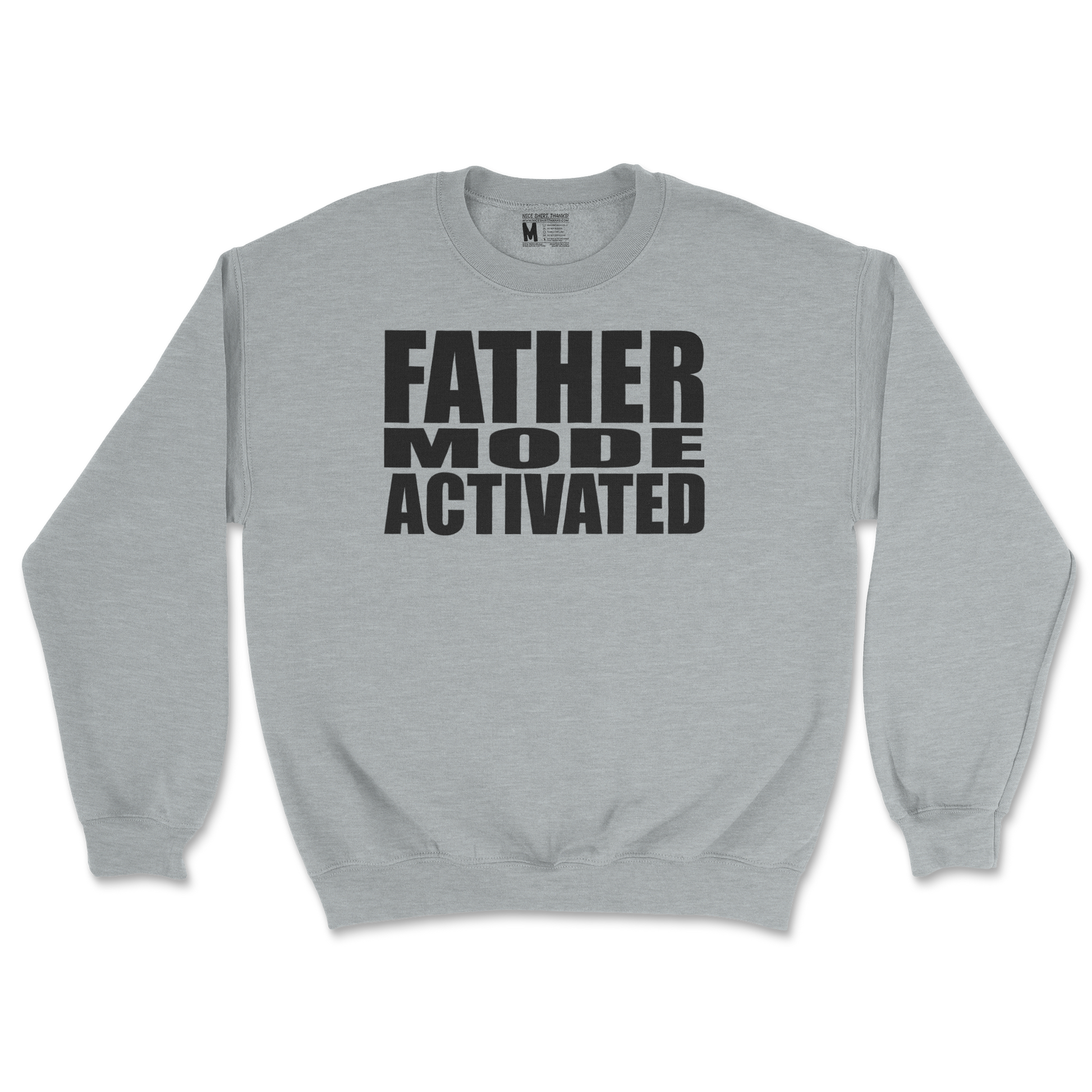 Gildan SoftStyle Crew Neck Father Mode Activated in Sports Grey