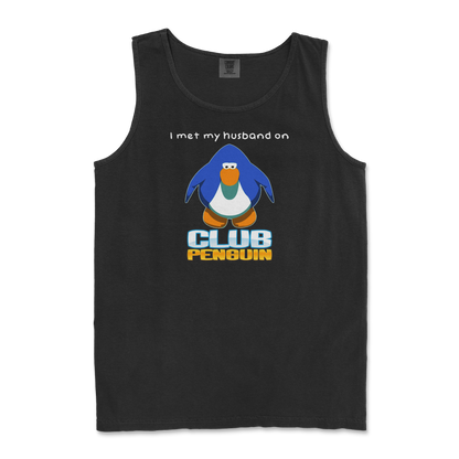 Comfort Colors Tank Top Club Penguin Husband  in Black