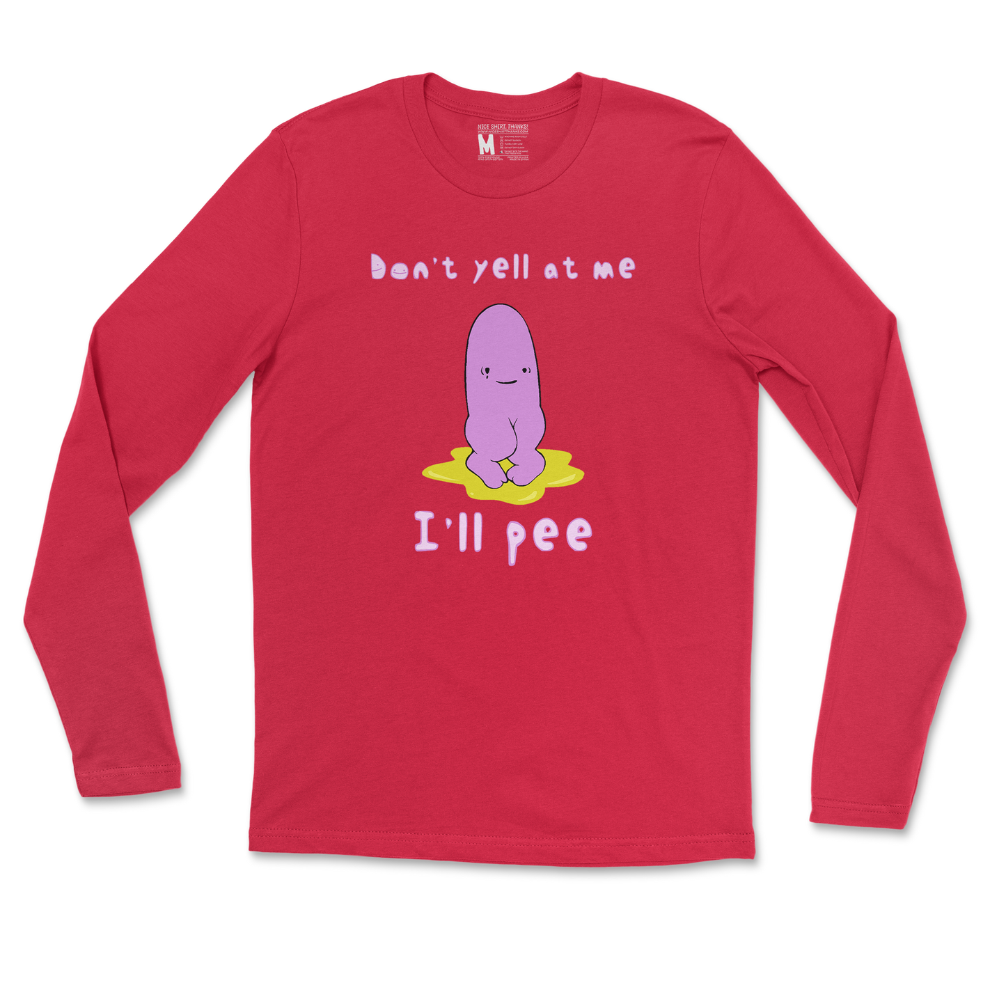 Gildan SoftStyle Long Sleeve Dont Yell 2 in Red