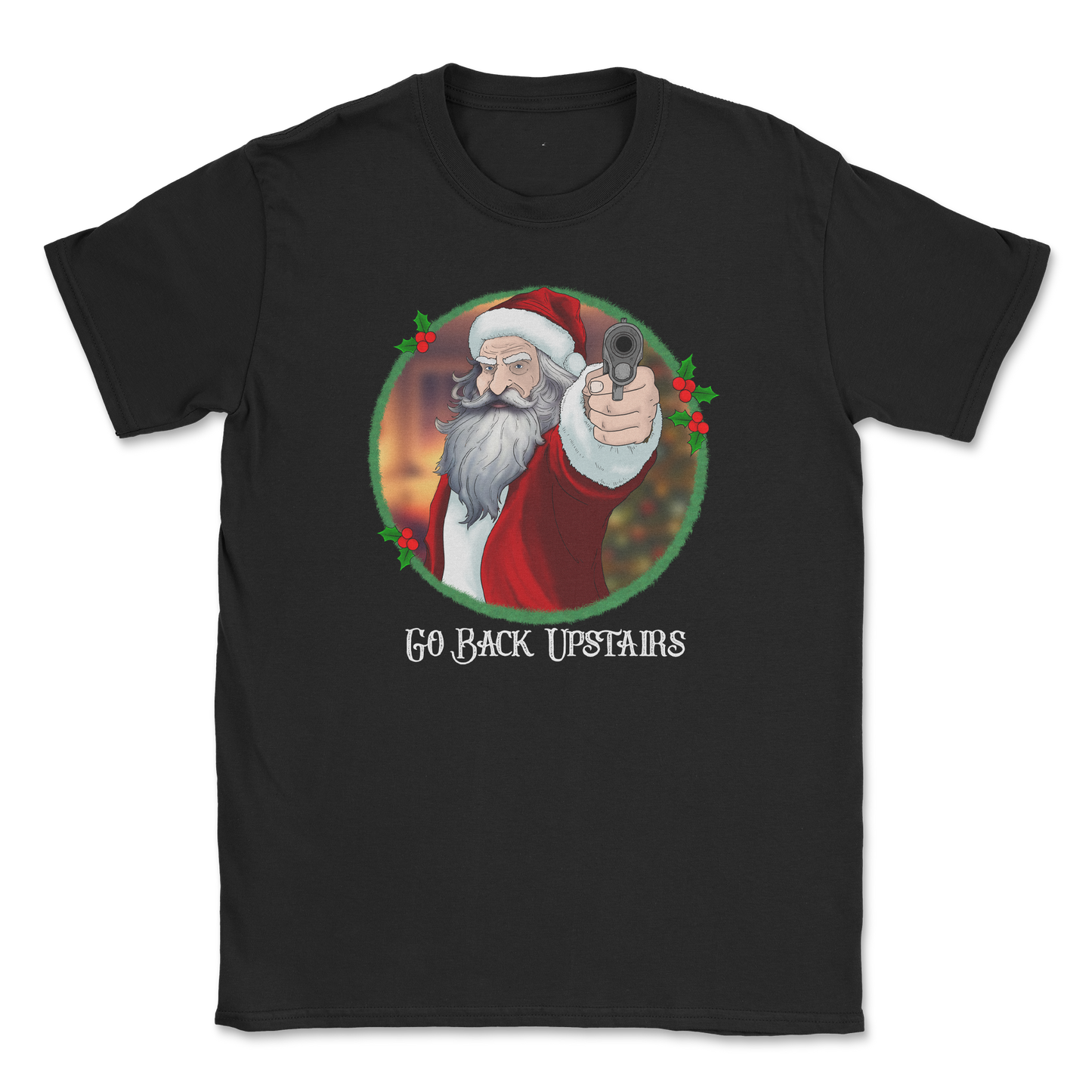 Gildan SoftStyle T-Shirt Angry Santa  in Black