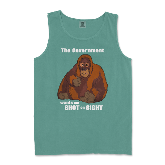 Comfort Colors Tank Top The Government Hates Me  in Light-Green